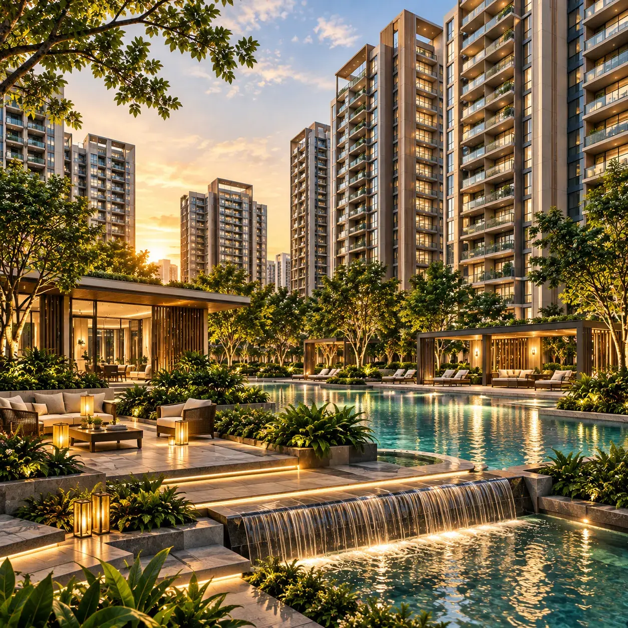 Premium residential towers and landscaped amenities representing L&T Gurgaon buyer guide
